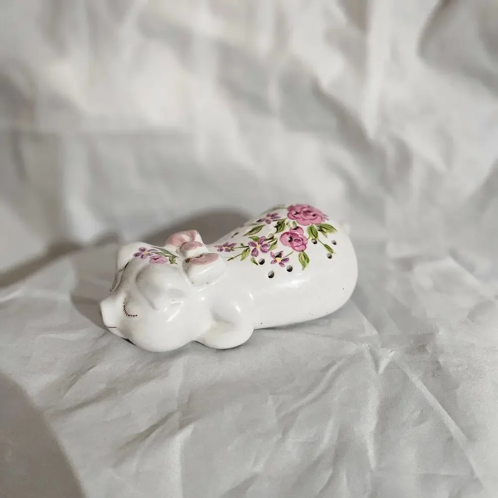 Vintage 1978 Avon pampered Piglet Ceramic Pomander Holder Potpourri